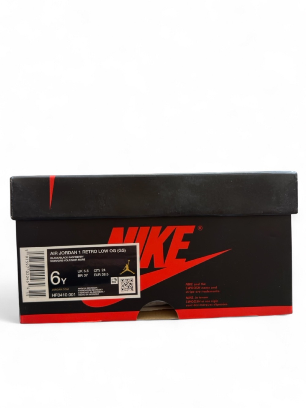 Nike Air Jordan 1 Retro Low OG ‘Black Raspberry’ Size US 6 Youth/ 7.5 Women’s - Picture 8 of 8